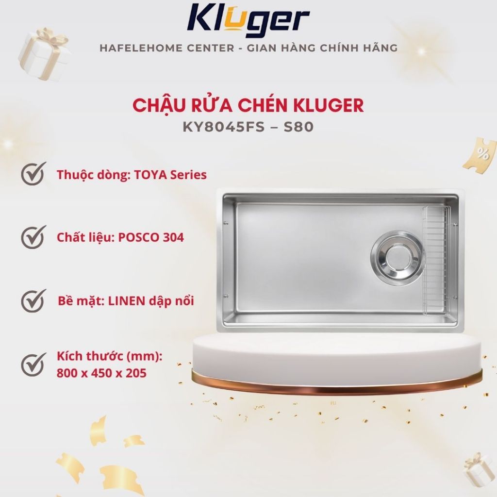 Chậu rửa chén Kluger KY8045FS – S80 – Sự Kết Hợp Giữa Công Nghệ & Thẩm Mỹ