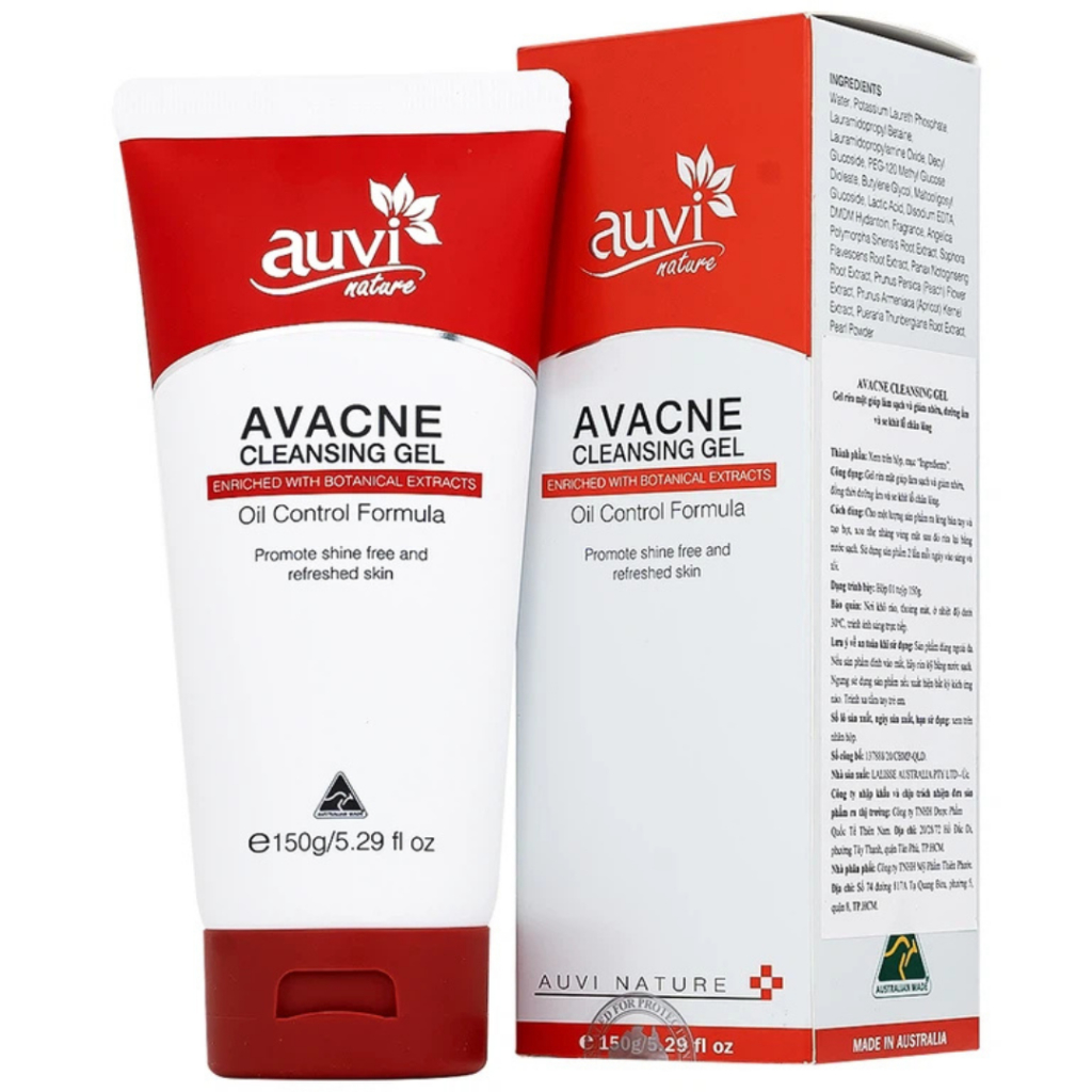 AUVI NATURE l Sữa rửa mặt kiềm dầu giảm mụn Auvi Avacne Cleansing Gel| Bs Da Liễu khuyên dùng