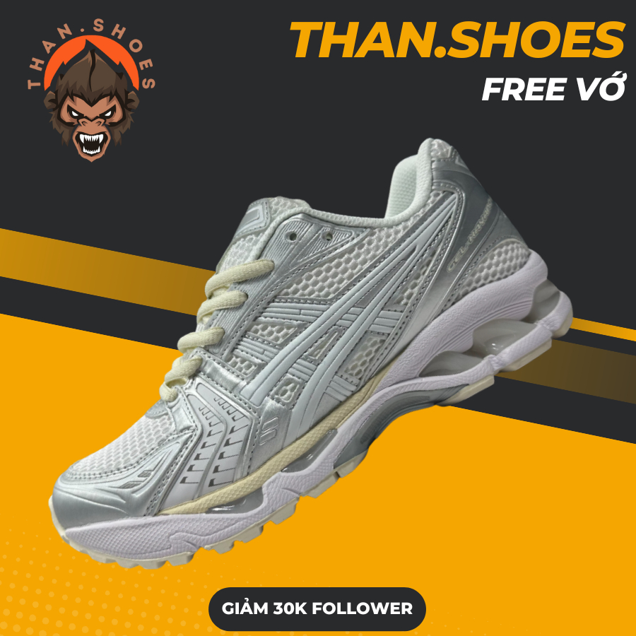 Giày Sneaker Gel-Kayano 14 Silver White Trắng Bạc - Than.Shoes