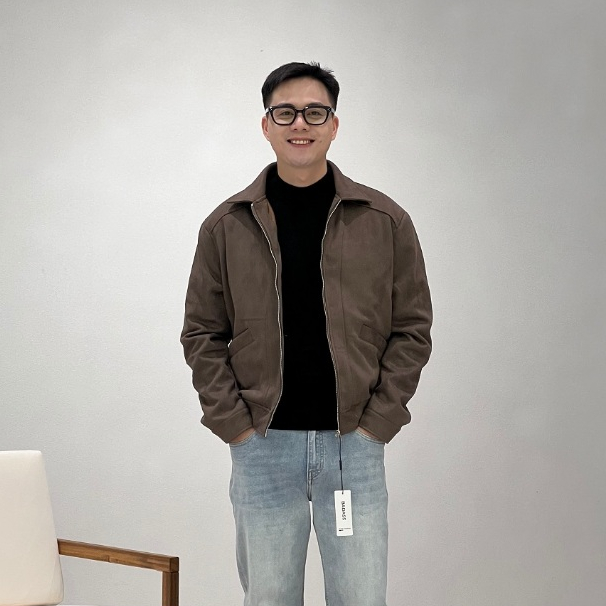 Áo khoác Da lộn nam BADASS cao cấp,  Khóa kéo Trơn ADLOL610 | BigBuy360 - bigbuy360.vn