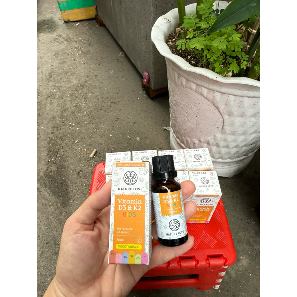 (Hàng Đức) Vitamin D3 K2 của Nature Love hỗ trợ phát triển chiều cao cho bé lọ 20ml