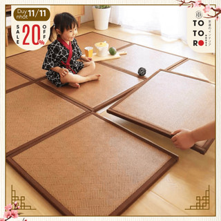 Thảm mây trải sàn ghép Tatami phong cách Nhật size 60x60x2,2cm dày dặn mềm mại êm ái Totoro House