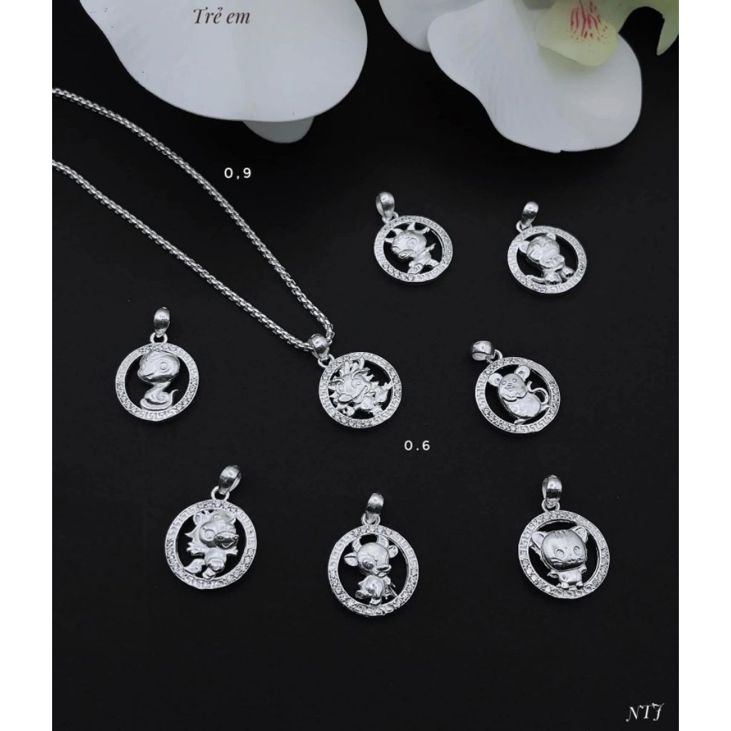 Mặt dây chuyền con giáp bạc