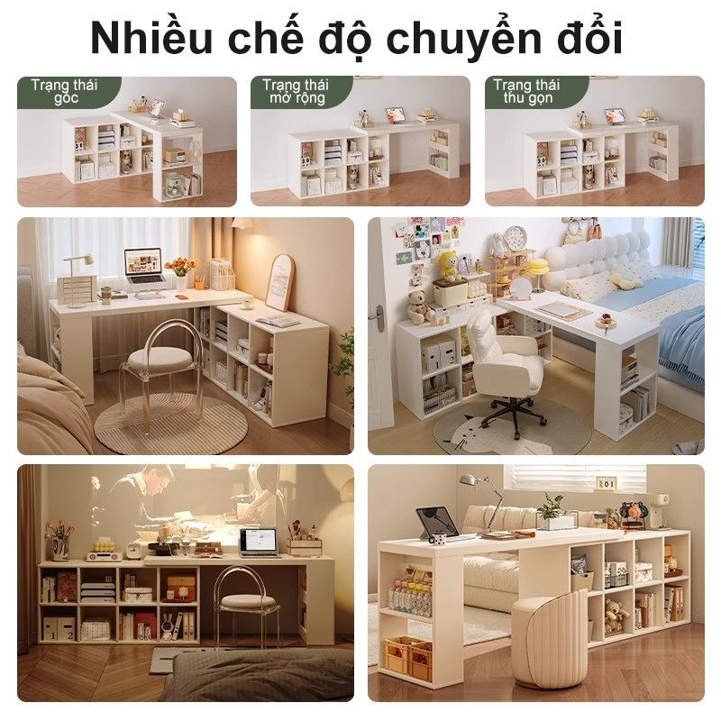 𝑯𝑬𝑰𝑵𝑶 Bàn làm việc góc chữ L có thể chuyển đổi Eco-Board dày 25mm Lắp đặt tự do phòng ngủ phòng khách | BigBuy360 - bigbuy360.vn