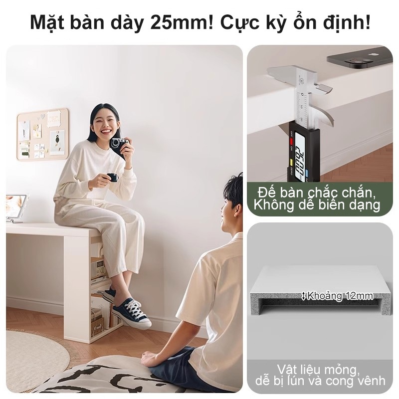 𝑯𝑬𝑰𝑵𝑶 Bàn làm việc góc chữ L có thể chuyển đổi Eco-Board dày 25mm Lắp đặt tự do phòng ngủ phòng khách | BigBuy360 - bigbuy360.vn