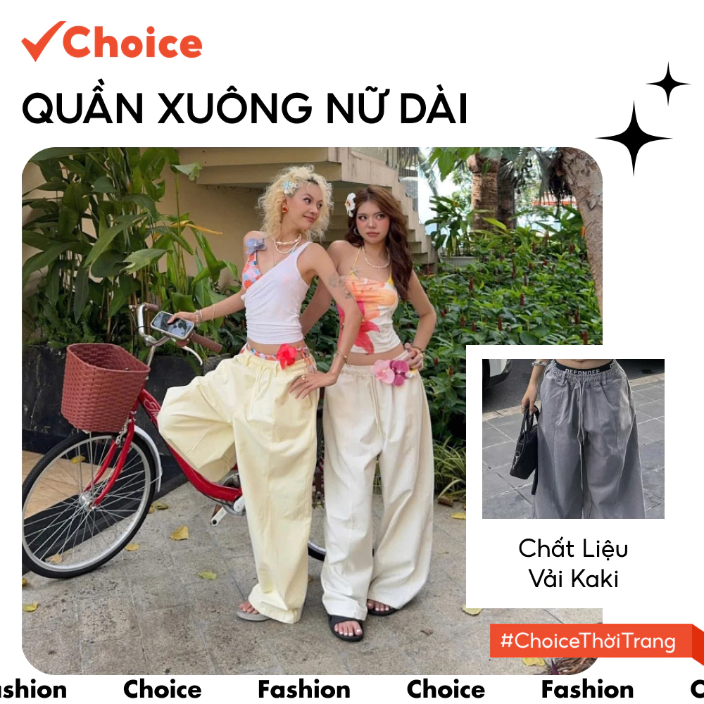 [Choice] Quần Kaki Ống Suông Rộng FA1-2711-1003 Wide Leg, Thời Trang Nam, Nữ
