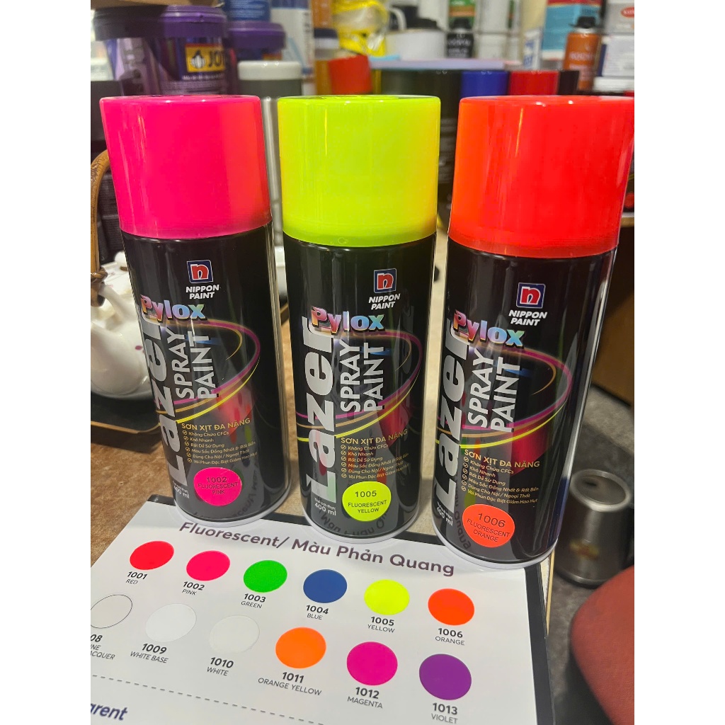 Sơn xịt phản quang Nippon Lazer Pylox - nhiều màu