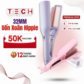 Máy Uốn Tóc Xoăn Sóng Nước 32mm Chất Liệu Gốm Sứ Cao Cấp, Máy Dập Xù Làm Tóc Xoăn,bảo hành 12 tháng.