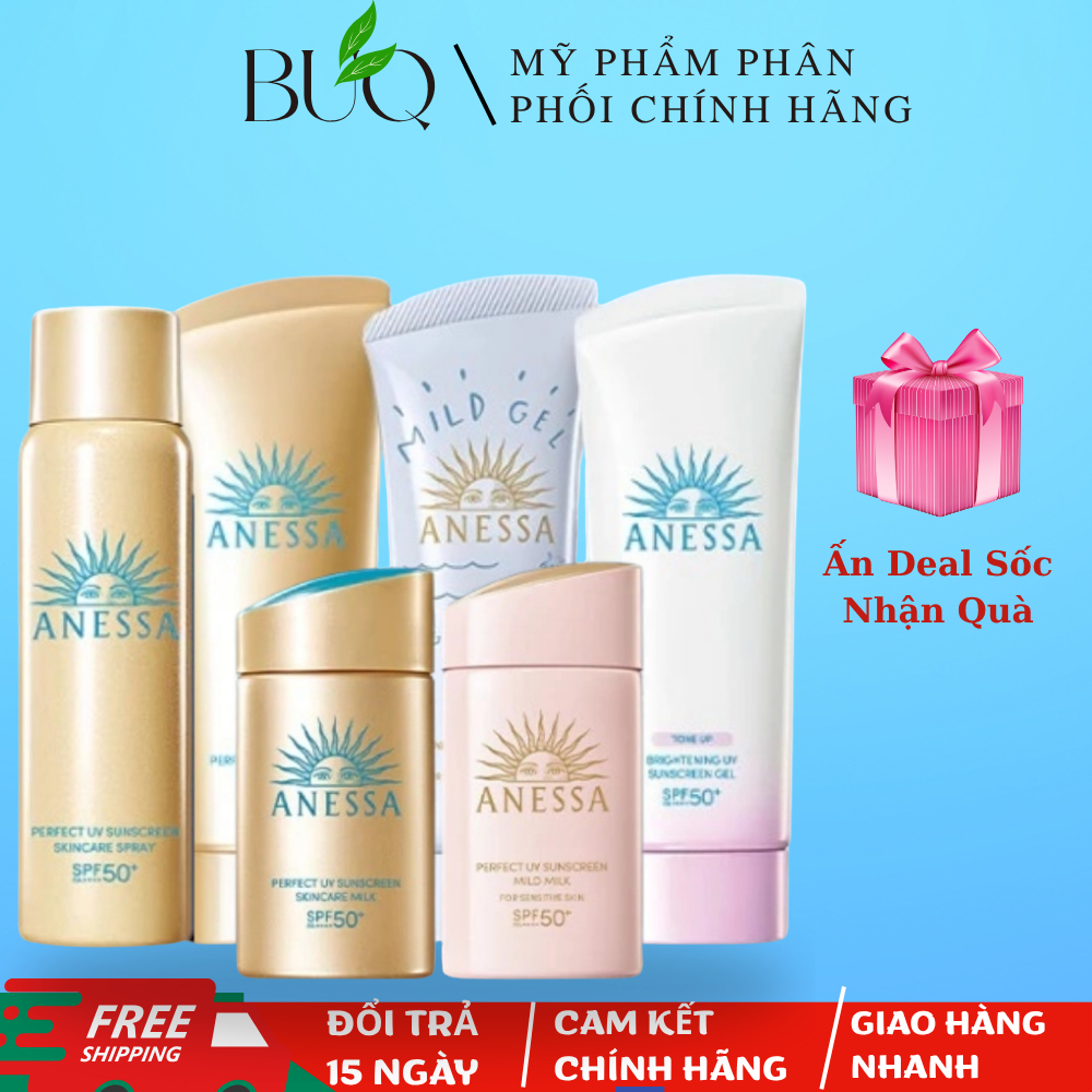 Kem chống nắng Anessa Chống Nước, An Toàn Cả Cho Da Nhạy Cảm SPF 50+ PA++++  60ml/20ml/12ml