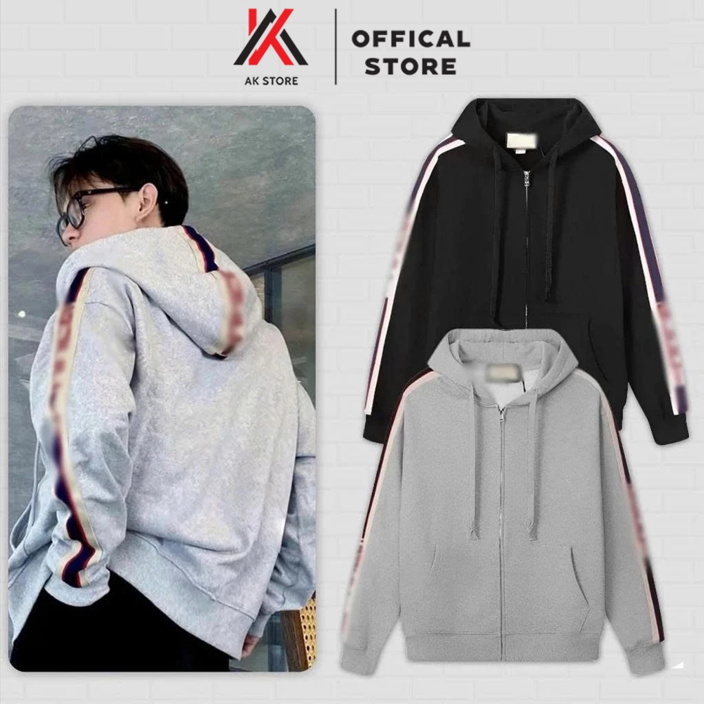 Áo Khoác Hoodie Phối Chữ Đỏ Cầu Vai Hottrend Nam Nữ Ak Store