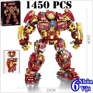   1450 Chi Tiết – Hàng Chuẩn  Bộ Đồ Chơi Lắp Ráp Xếp Hình Mô Hình Người Sắt Iron Men Robot Biến Hình – SIÊU TO 