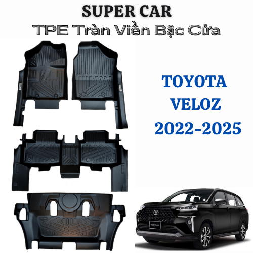 Thảm lót sàn ô tô Toyota Veloz 2022-2026, Thảm nhựa TPE đúc 5D tràn viền bậc cửa