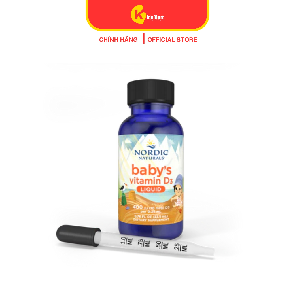 Vitamin D3 thuần Nordic Naturals 400IU, 22.5ml