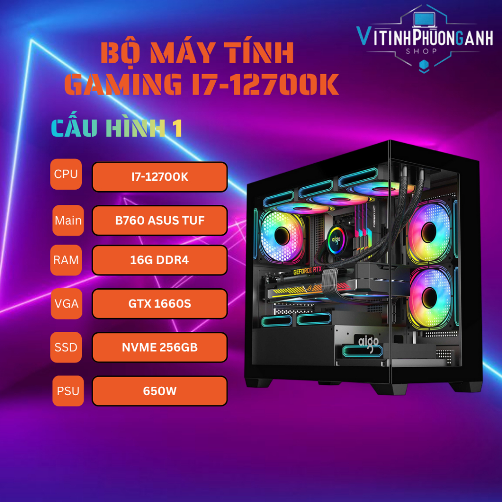 Bộ Máy Tính Gaming i7-12700K Cân ALL Tab Vụ Và Game