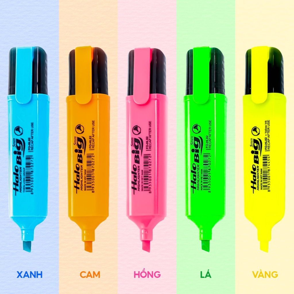 Set 2 cây) Bút Dạ Quang HL02 đủ màu