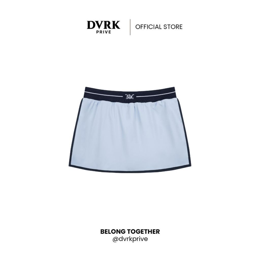Chân Váy Chữ A Dáng Ngắn Đai Thun Màu Xanh-DVRK-25W