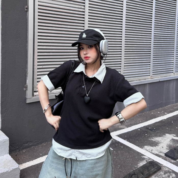 Áo Polo Phối Sơ Mi SAIGONESE Áo Tay Ngắn Form Boxy Unisex Nam Nữ - SM02SG | BigBuy360 - bigbuy360.vn
