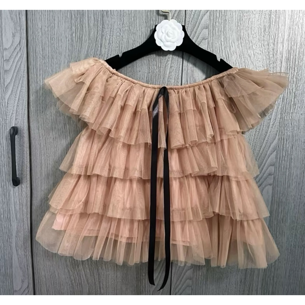 ÁO TRỄ VAI MẶC ĐƯỢC NHIỀU KIÊU  DẠNG LƯỚI MỀM CÓ DÂY THẮT NƠ GIỮA | BigBuy360 - bigbuy360.vn