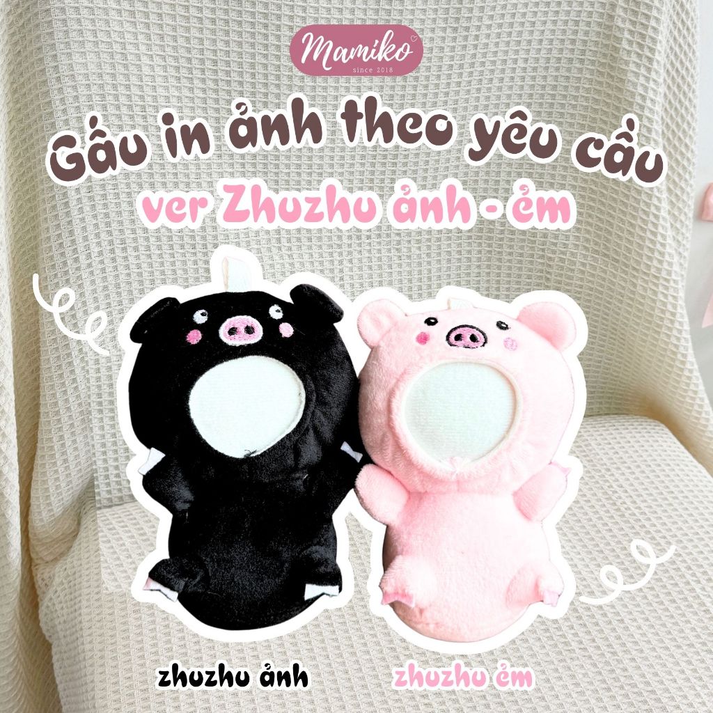 [HOẢ TỐC HCM] Gấu Bông In Ảnh 3D Theo Yêu Cầu - ver Zhuzhu (đã gồm in ảnh)