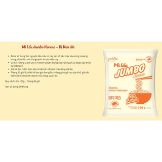 MÌ LẨU KORENO JUMBO ( 80 Gói )  – VỊ KIM CHI & BÒ CAY – GÓI 100G – MÌ HÀN QUỐC CHÍNH HÃNG