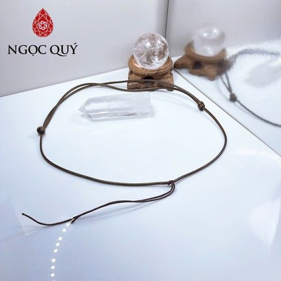 Dây da dây chuyền đeo cổ dạng rút - Ngọc Quý