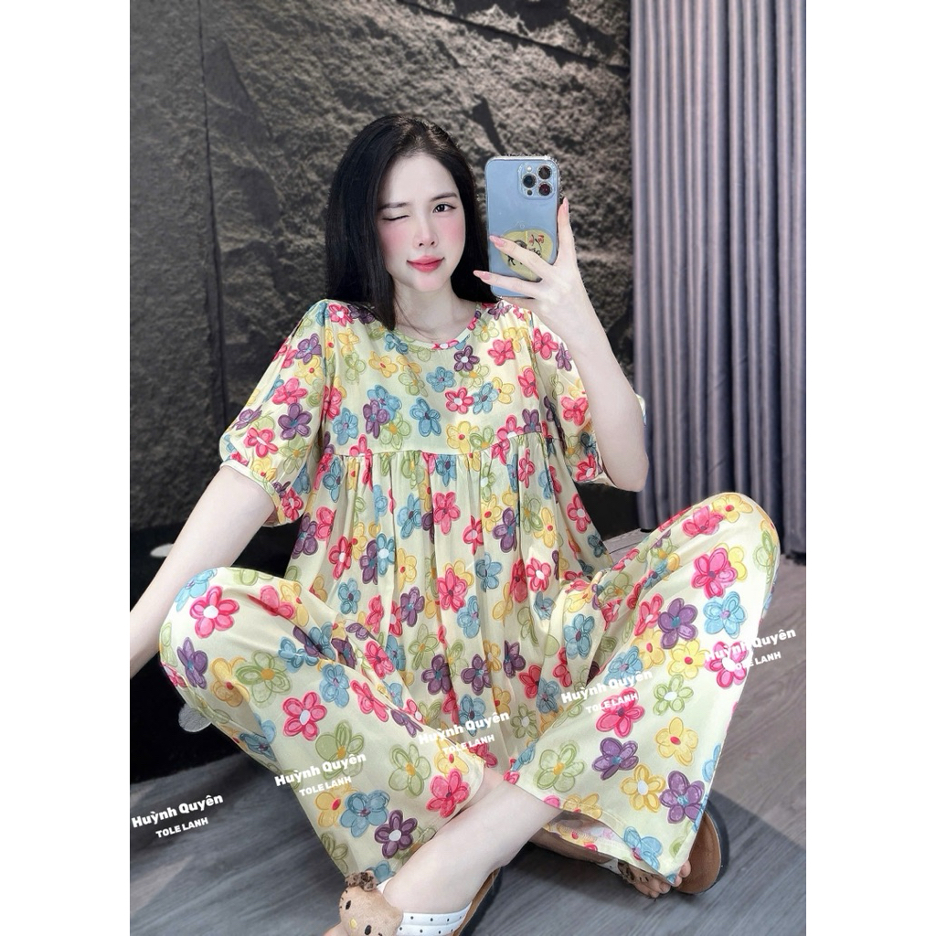 Đồ bộ tole lanh tole 2 da tay ngắn babydoll