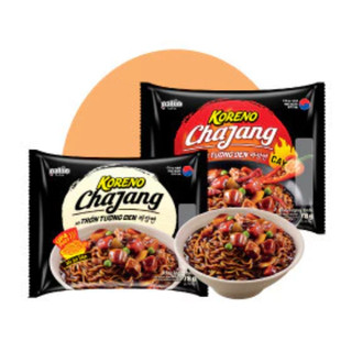 [THÙNG 8 LỐC] MÌ TRỘN TƯƠNG ĐEN KORENO CHAJANG – VỊ CAY & KHÔNG CAY – GÓI 78G