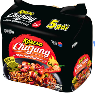 [THÙNG 8 LỐC] MÌ TRỘN TƯƠNG ĐEN KORENO CHAJANG – VỊ CAY & KHÔNG CAY – GÓI 78G