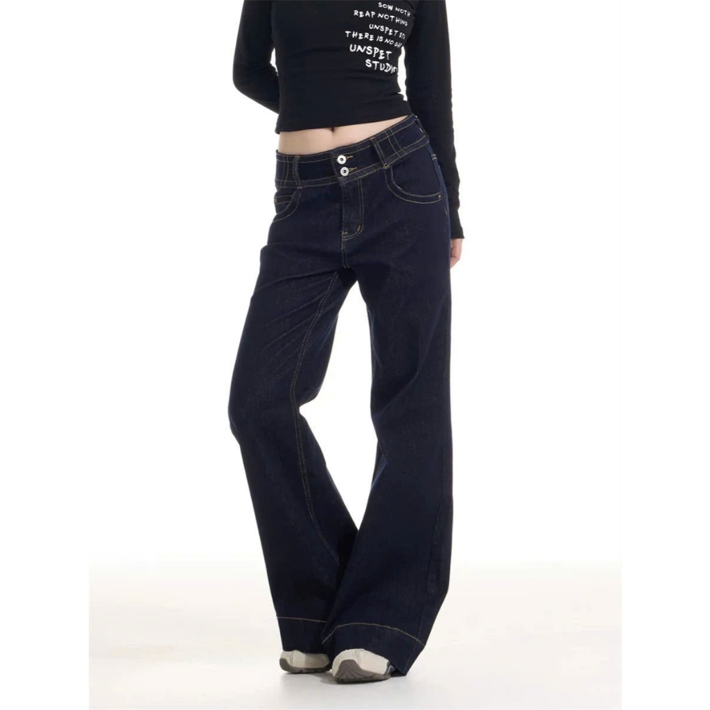 YC1996 - Quần Jeans Ống Loe 2 Nút Basic Đơn Giản Local Brand Unisex