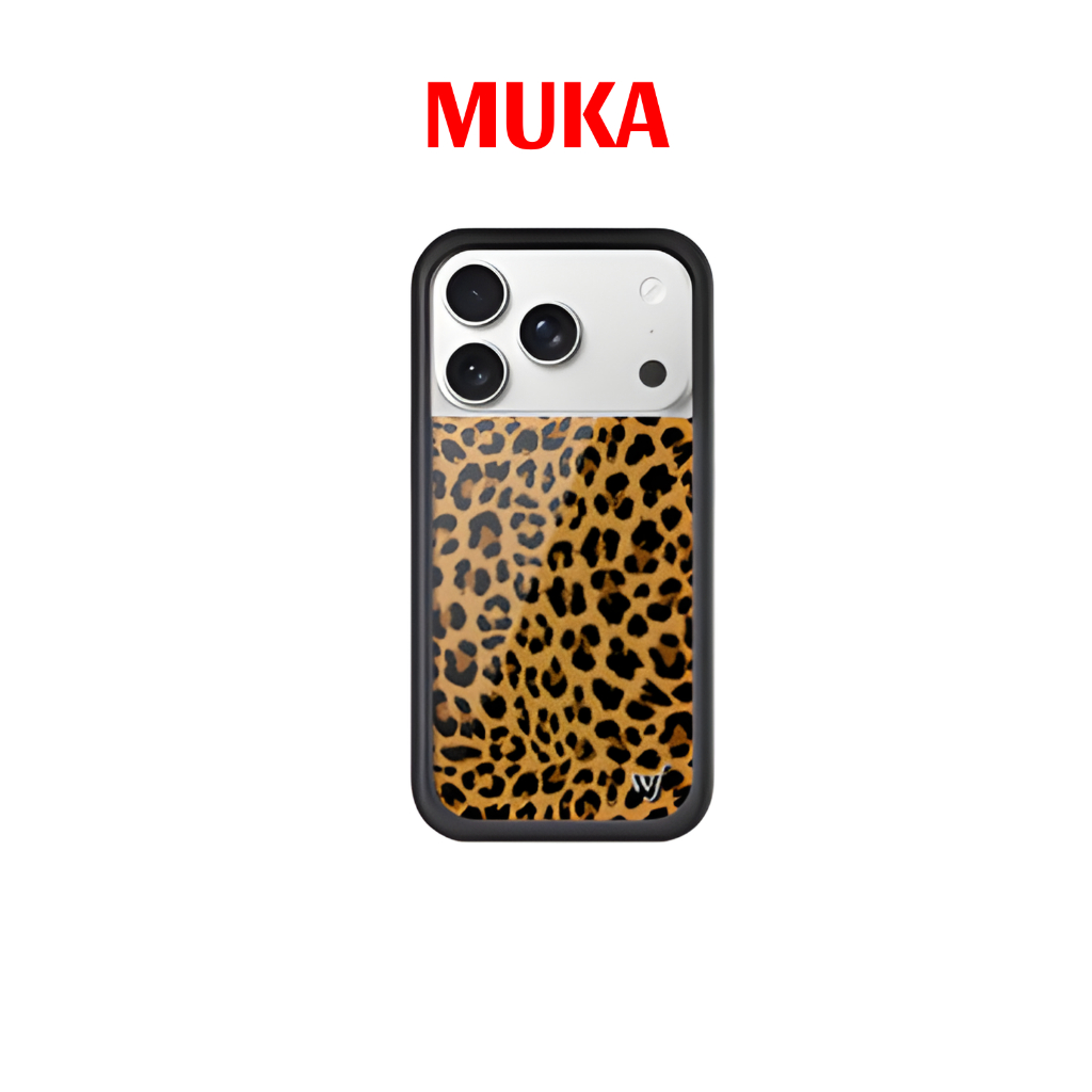 MUKA-Ốp điện thoại Wildflower da beo Meow Ốp bao phủ toàn diện Chống sốc Chống rơi vỡ cho Case Iphon