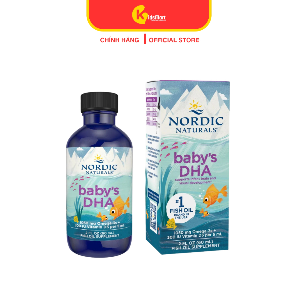 DHA Baby Nordic Naturals 60ml, 0m+