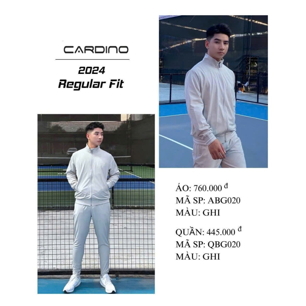 Bộ Quần Áo Gió Nam Thu Đông CARDINO Vải Thể Thao Cao Cấp Chính Hãng BG020