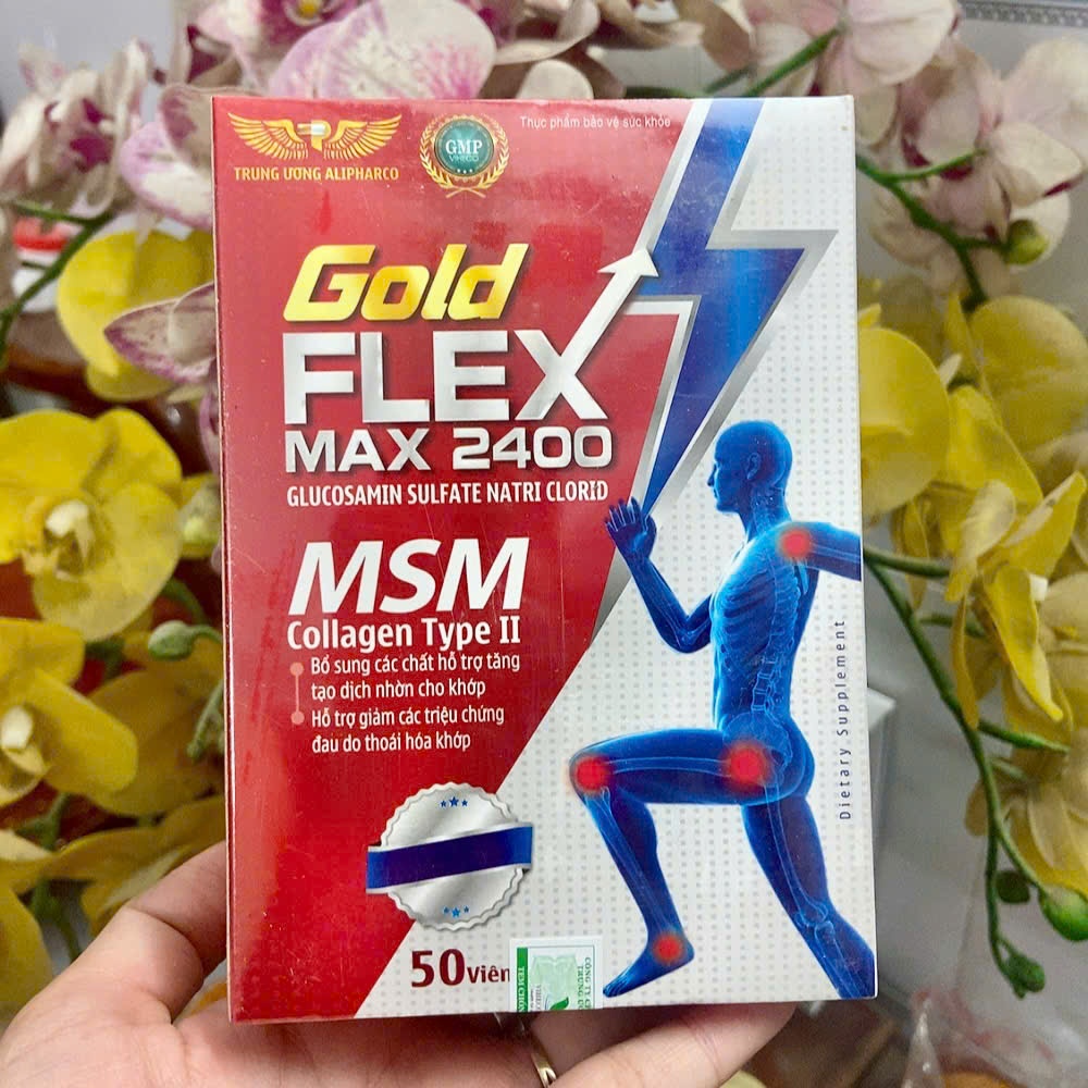 Viên uống bổ khớp Glucosamin GOLD FLEX MAX 2400 -tăng tiết dịch Khớp, phục hồi mô sụn giảm đau khớp,