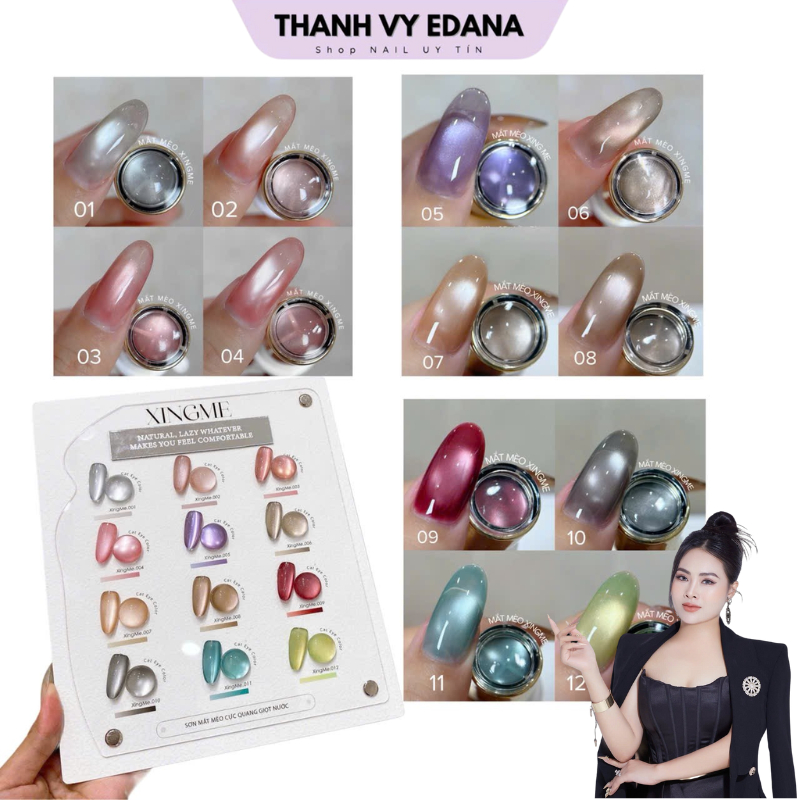 Sơn mắt mèo cực quang giọt nước XINGME, mắt mèo sáng ánh cực quang hạt mịn