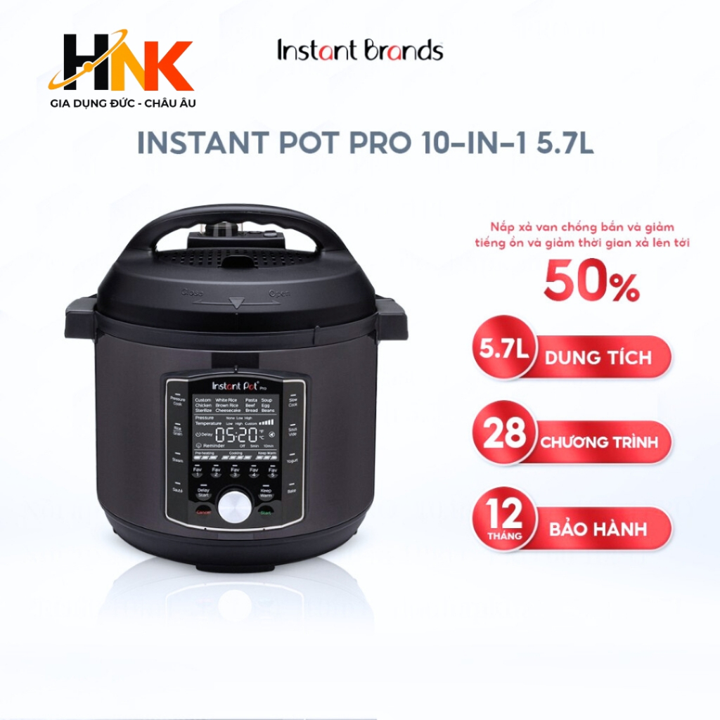 Nồi áp suất điện Instant Pot Pro 10in1 & Duo 60 V5 7in1 – Bản 5.7L nhập khẩu Đức, BH 12 tháng