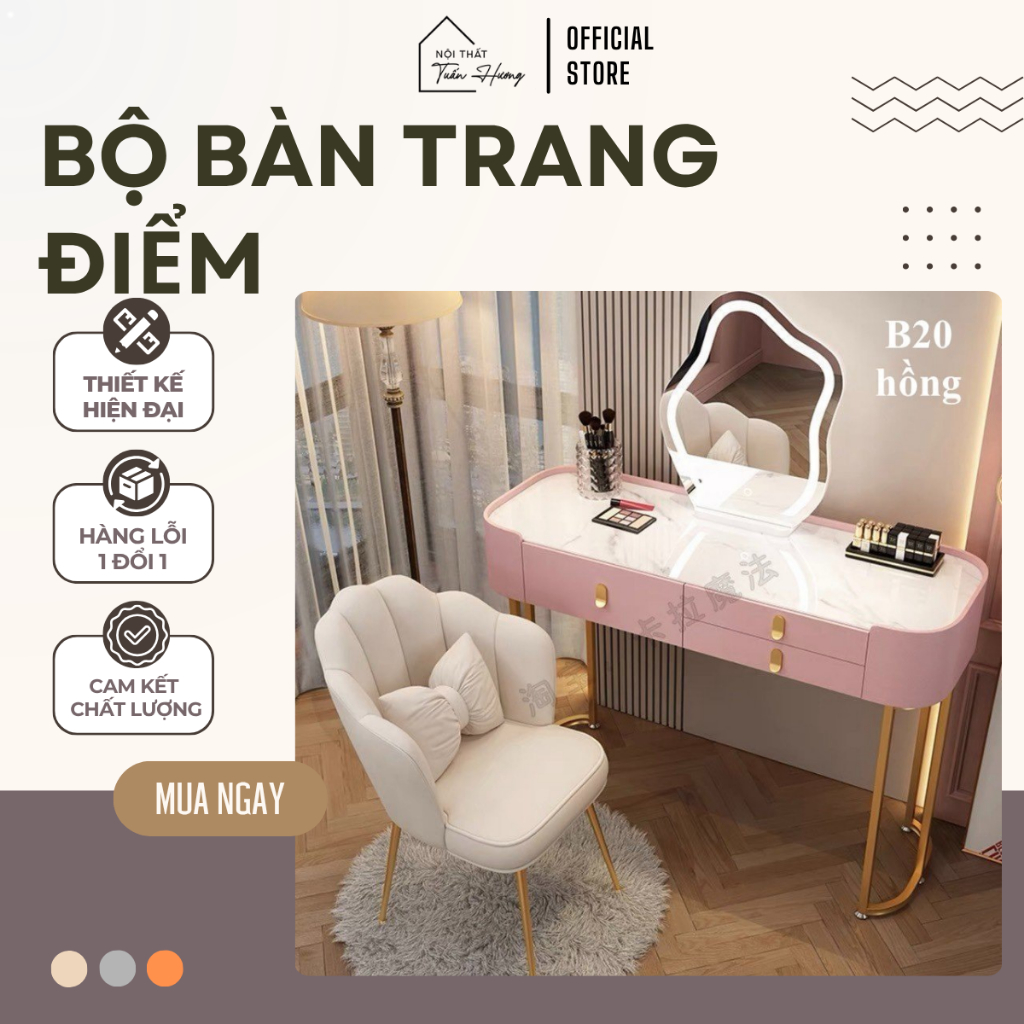 [B20]Bàn trang điểm nhập khẩu, Bàn trang điểm mặt đá ceramic