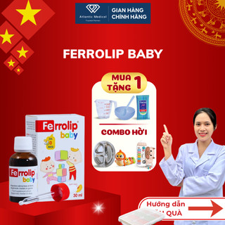   Quà Xinh  Siro FERROLIP BABY Bổ Sung Sắt Amin Hữu Cơ Thơm Ngon Cho Bé Khỏe Mạnh Lọ 30ml 