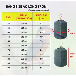 Áo lồng chim choè than, choè lửa, mi khướu... size 64-68-72-76-80-84-90 (giao màu ngẫu nhiên)