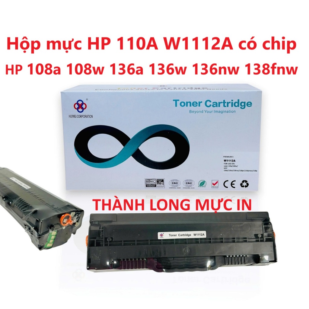 Hộp mực 110A W1112A cho máy in HP 108a 108w MFP136a 136w 136nw  138fnw có chip