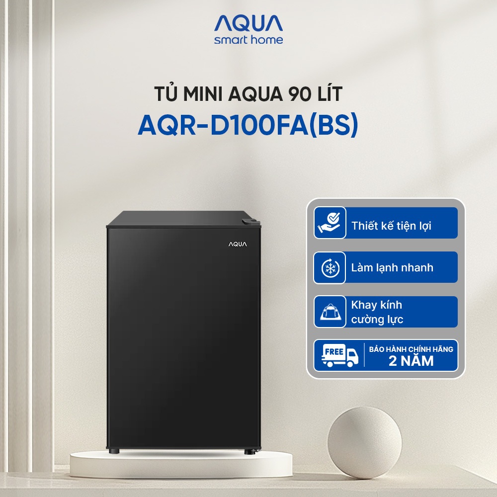 [SẢN PHẨM MỚI] Tủ lạnh Aqua 90 lít AQR-D100FA(BS) - Freeship toàn quốc
