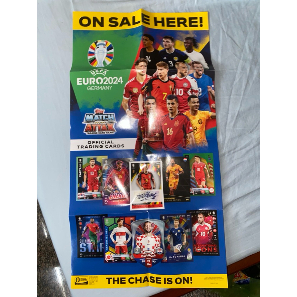 [POSTER GẬP]Tấm Poster Match Attax Euro 2024 Chính Hãng