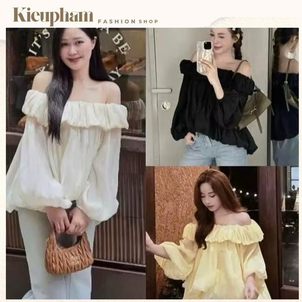 ÁO TRỄ VAI BÍ NHÚN BÈO TAY DÀI CHẤT VOAN TƠ BỒNG BỀNH Kieupham.shop | BigBuy360 - bigbuy360.vn