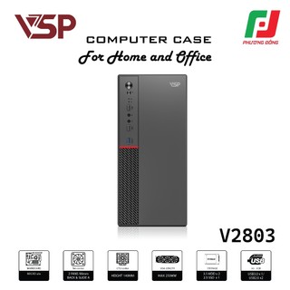 Vỏ case văn phòng VSP V2803 (M-ATX/I-ATX) CHÍNH HÃNG