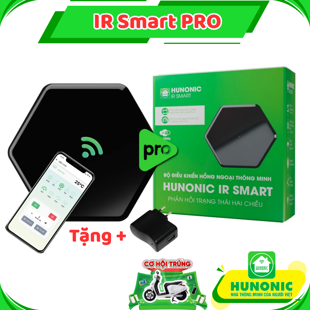 [PRO] Bộ Điều Khiển Hồng Ngoại Hunonic IR Smart Pro, Điều Khiển Tivi/Máy Lạnh Từ Xa Qua Điện Thoại