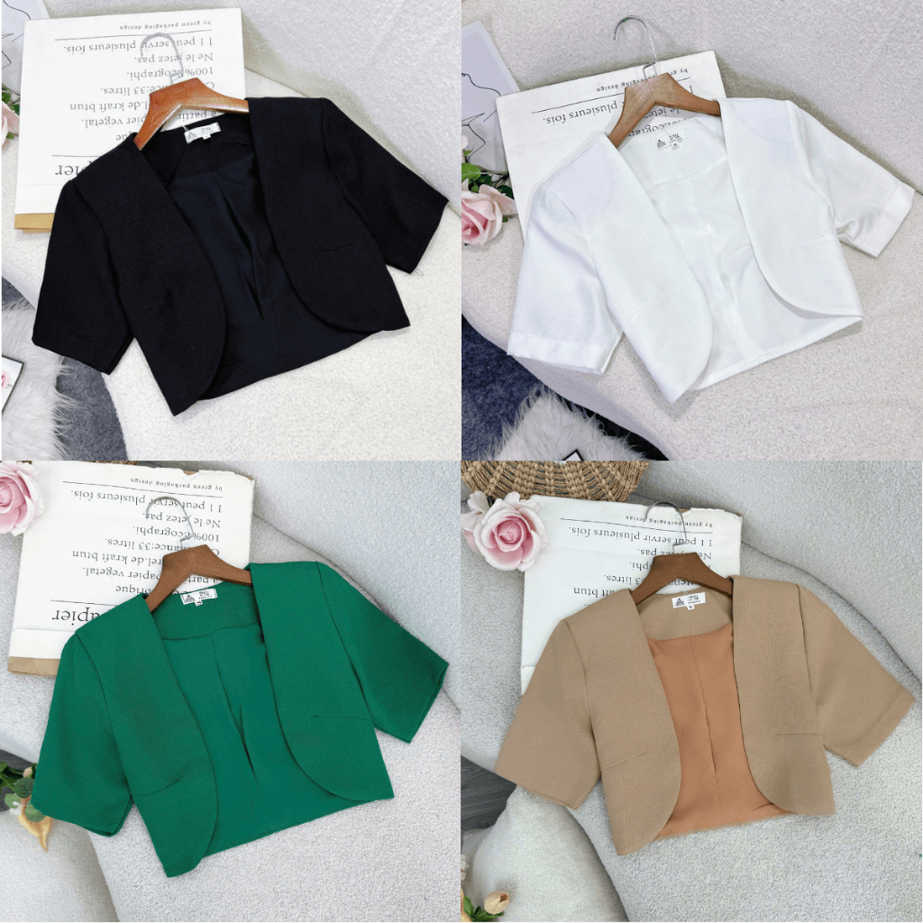 Áo Khoác Nữ Croptop Công Sở Thiết Kế TuTuStore - AS187