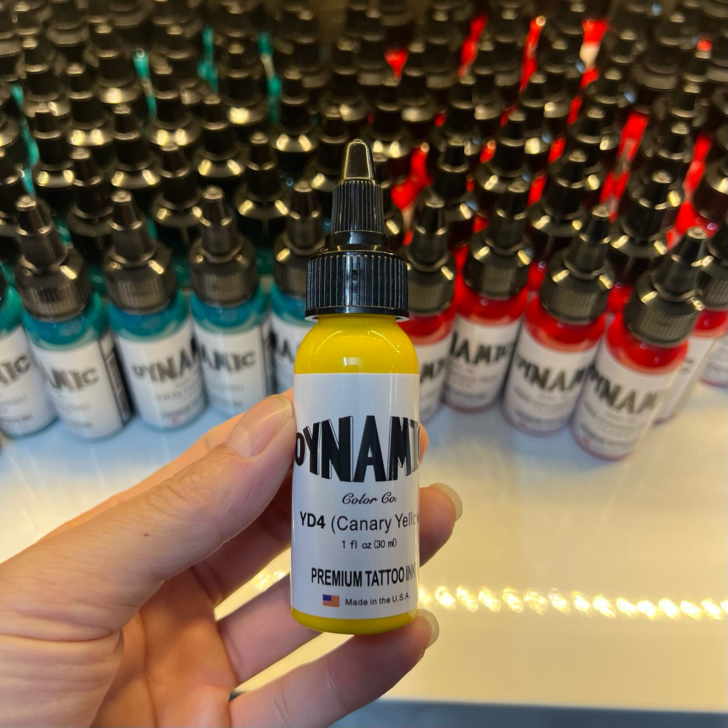 mực màu vàng DYNAMIC  YD4 canary yellow chai 1oz date 2029