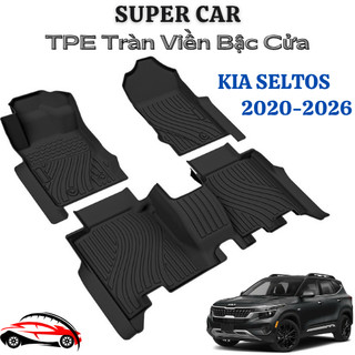 Thảm lót sàn ô tô Kia Seltos 2020 - 2026, Thảm nhựa TPE đúc 5D tràn viền bậc cửa