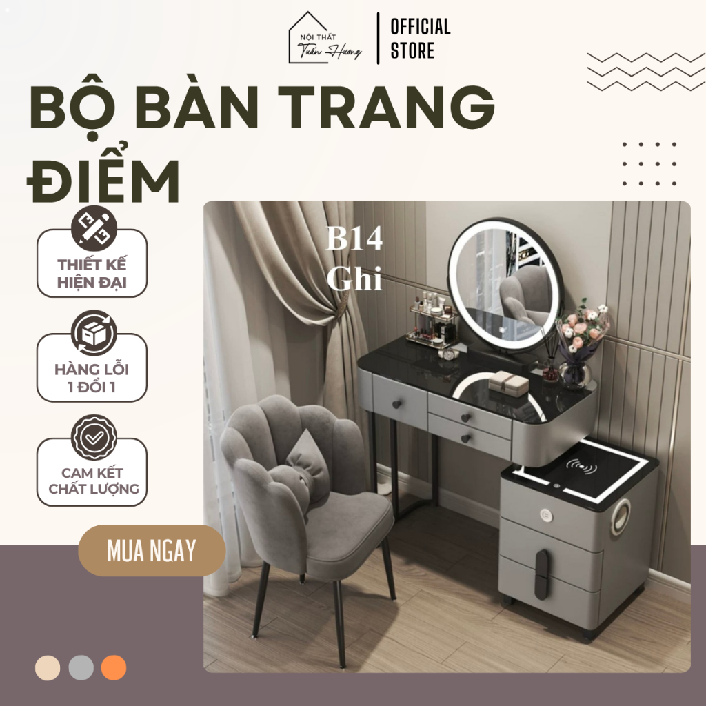 [B14] Bàn trang điểm thông minh 80cm, bàn phấn nhập khẩu size mini