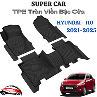 Thảm lót sàn ô tô Hyundai I10 2022-2026, Thảm nhựa TPE đúc 5D tràn viền bậc cửa