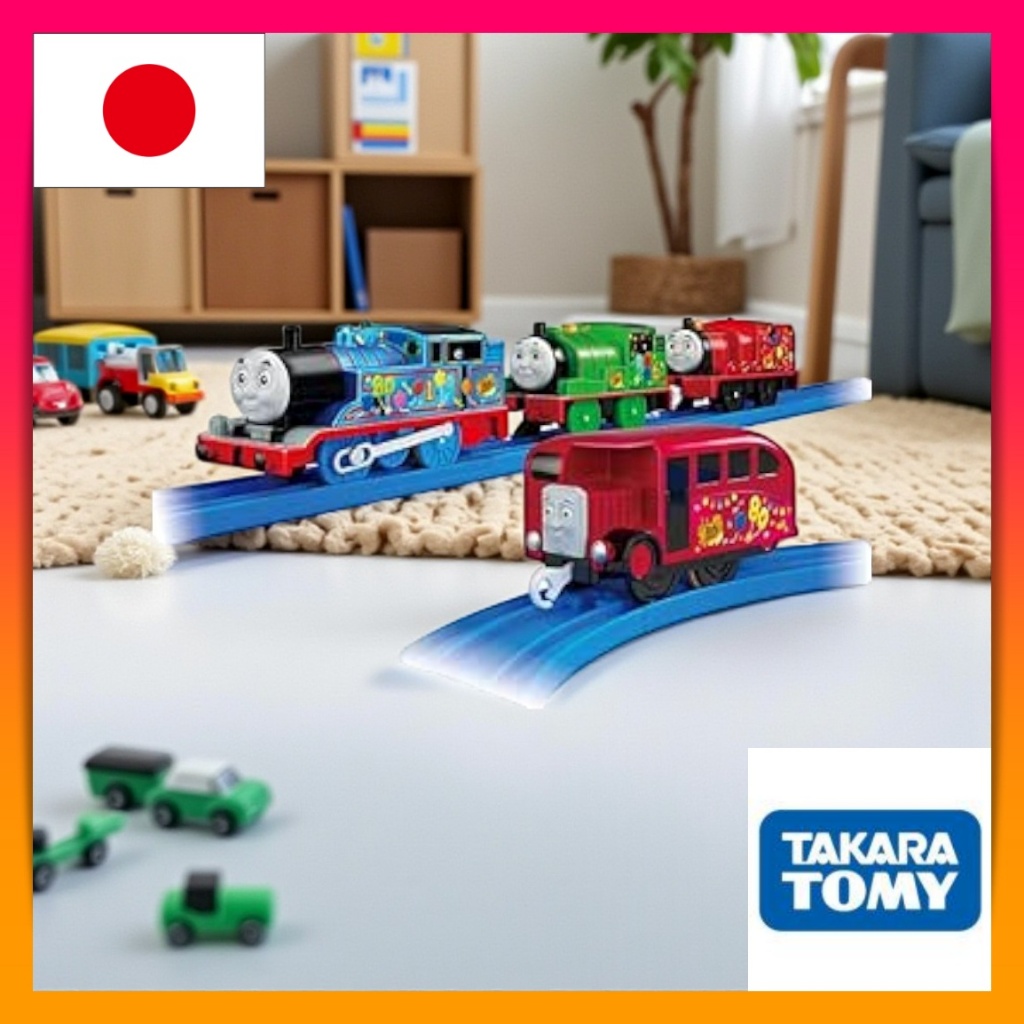 TAKARA TOMY Plarail Thomas 80th Anniversary Glitter Sodor Island Favorites Train Set for Kids 3+